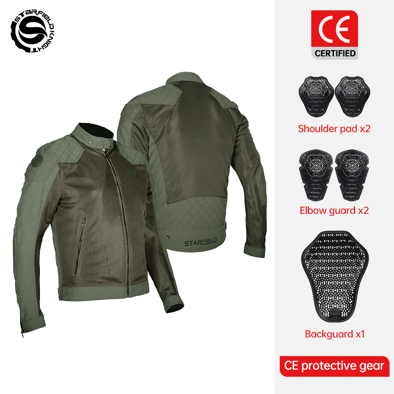 Motorcycle Mesh Jacket Summer Breathable - Зеленая мотоциклетная куртка Star Field Knight,