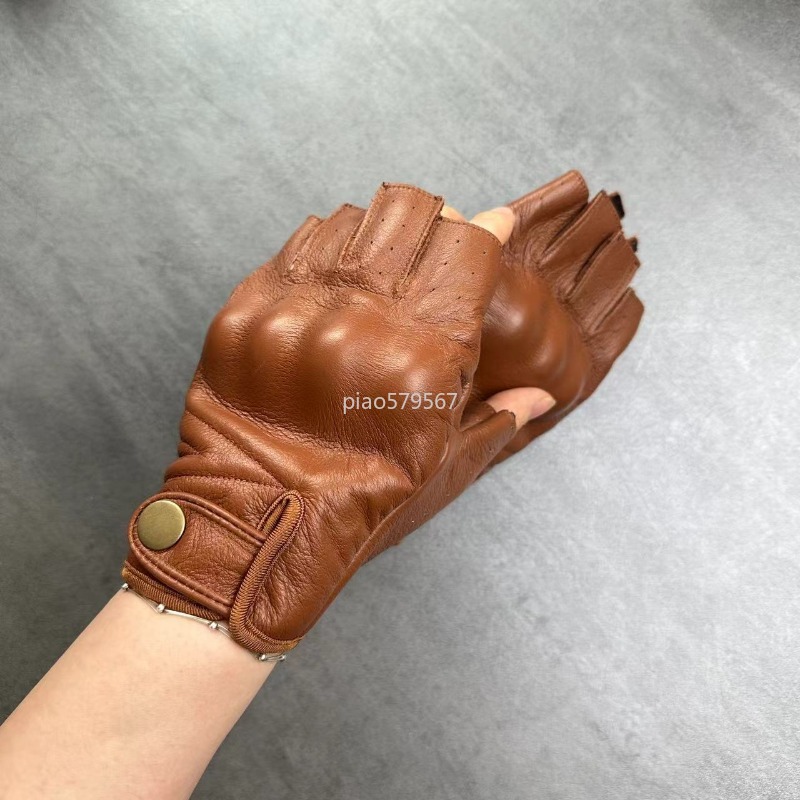 Motorcycle Gloves Leather Knuckle - Мотоциклетные перчатки из натуральной кожи без