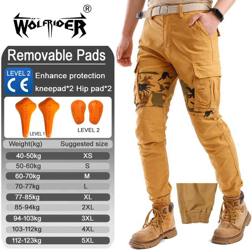 Motorcycle Pants Riding Armored - Мужские мотоциклетные рабочие брюки CE, защитные