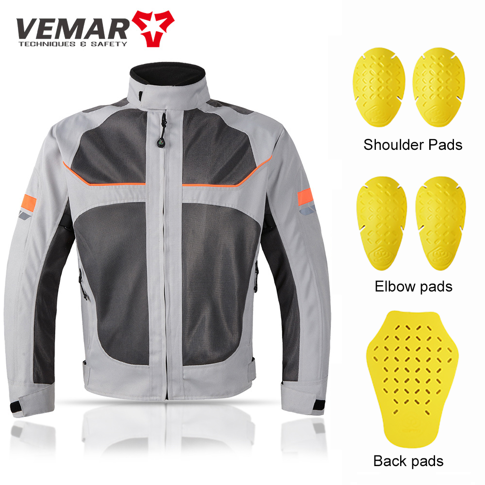 Motorcycle Mesh Jacket Summer Breathable - Мотокуртка Vemar для мужчин, летняя, из