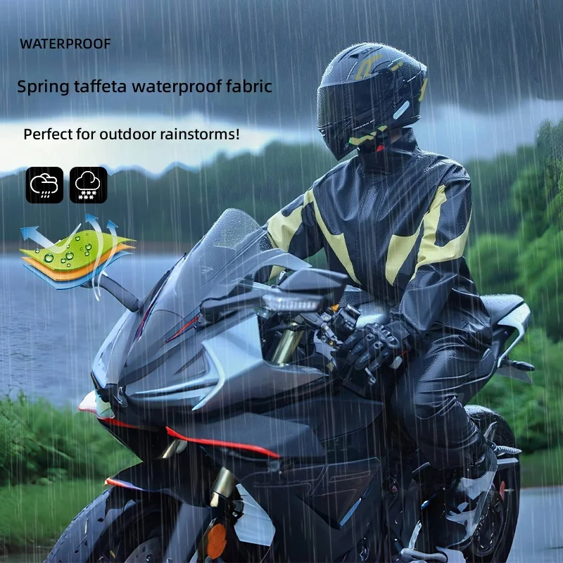 Motorcycle Rain Suit 2 Piece - Мотоциклетный дождевой костюм, водонепроницаемый, 2 предмета,