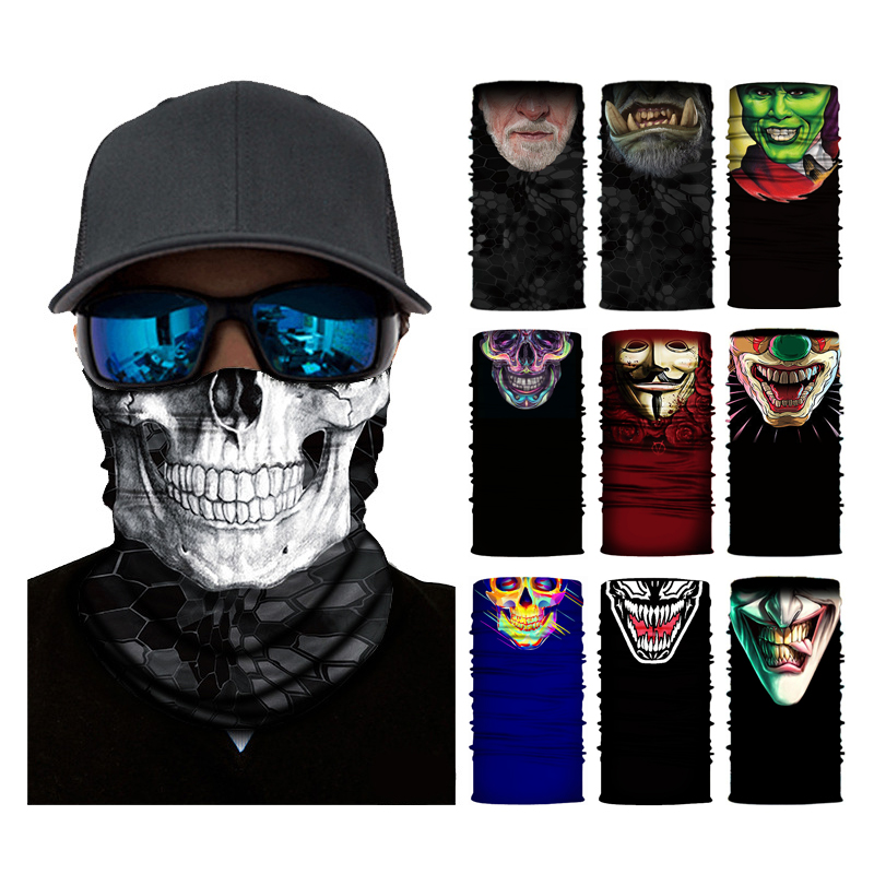 Motorcycle Neck Gaiter Balaclava - Балаклава 3D «Череп-скелет» бесшовная, для мотоцикла,