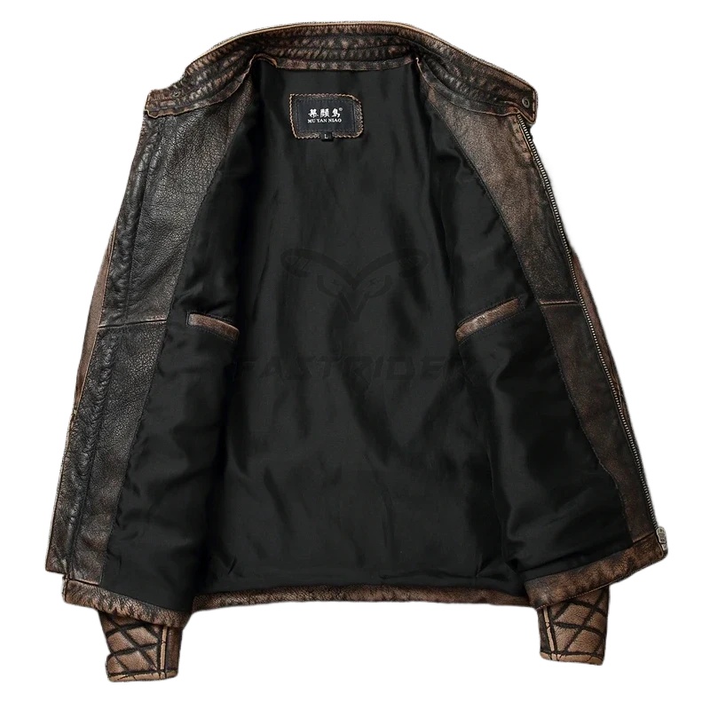2026 НОВИНКА Мужская винтажная – обзор и цена Leather Motorcycle Jacket Biker