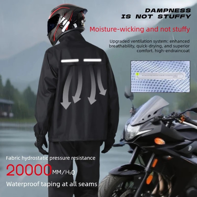 Новый черный мотоциклетный дож – обзор и цена Motorcycle Rain Suit 2 Piece