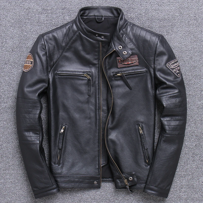 Мужская приталенная байкерская – обзор и цена Leather Motorcycle Jacket Biker