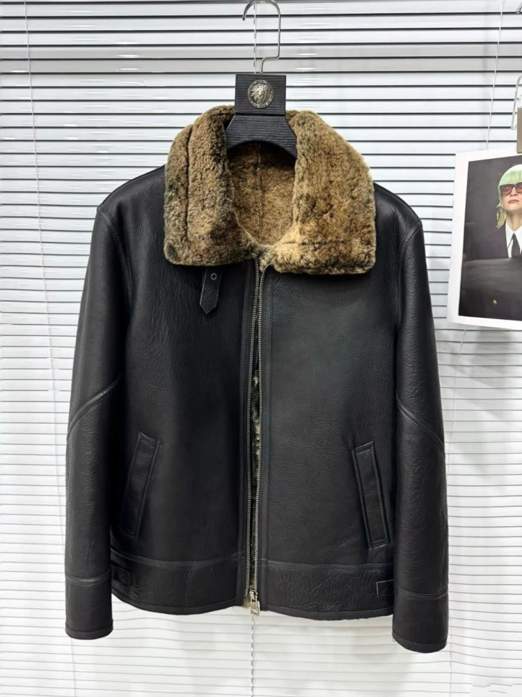Мужская зимняя куртка из натур – обзор и цена Leather Motorcycle Jacket Biker