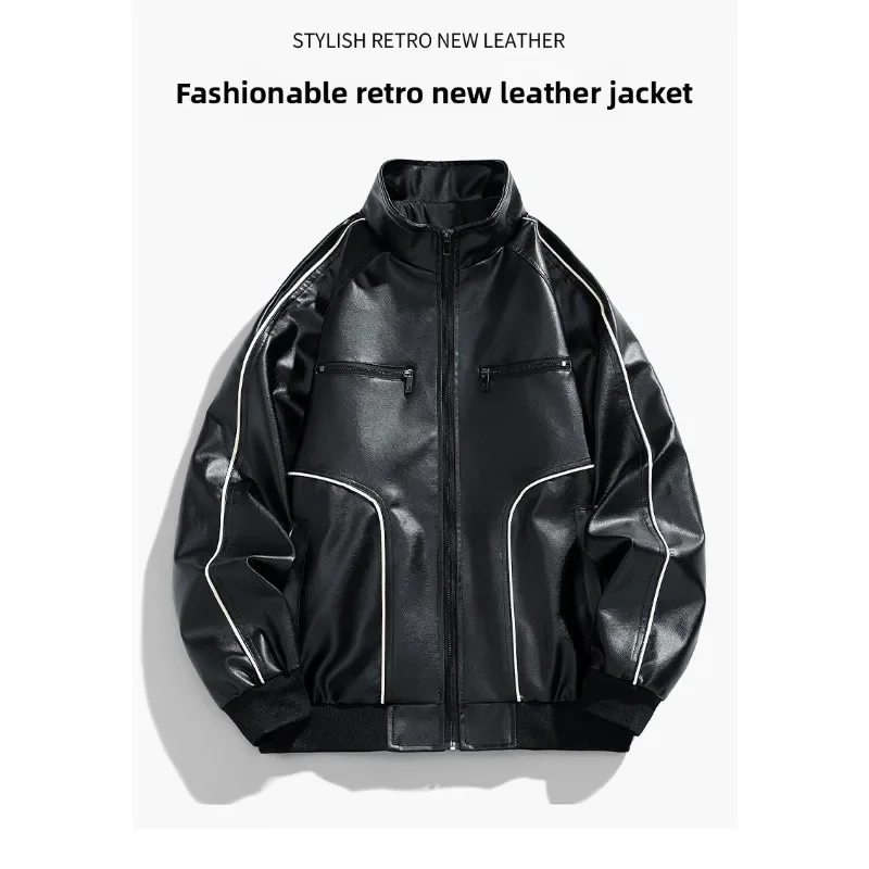Мужская классическая кожаная к – обзор и цена Leather Motorcycle Jacket Biker