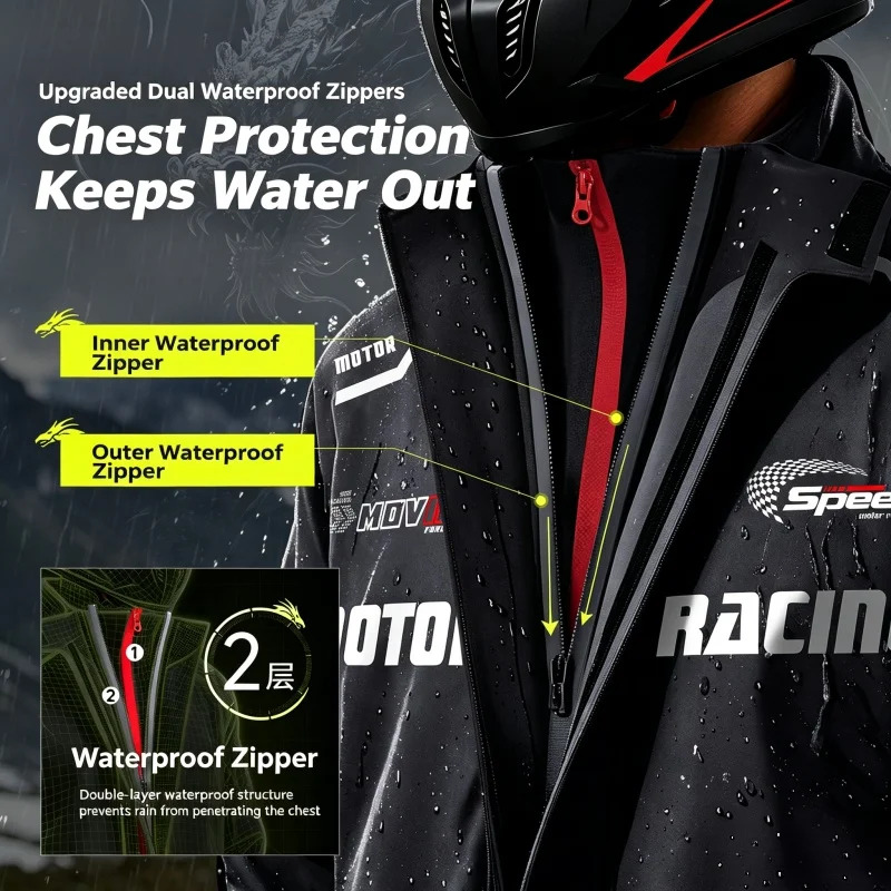 Мотоциклетный дождевик, компле – обзор и цена Motorcycle Riding Jacket Waterproof