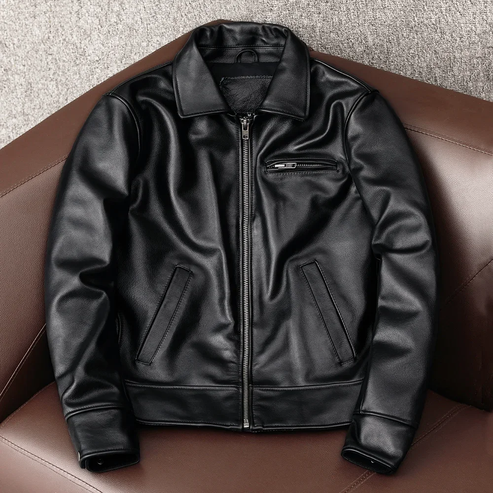 Мужская кожаная куртка из нату – обзор и цена Leather Motorcycle Jacket Biker