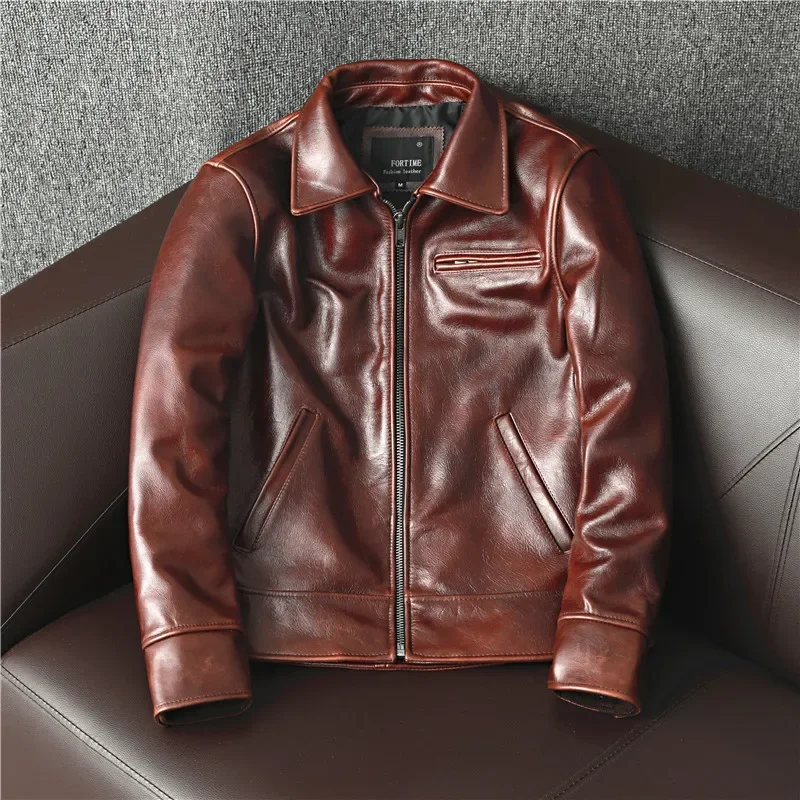 Мужская кожаная куртка из нату – обзор и цена Leather Motorcycle Jacket Biker