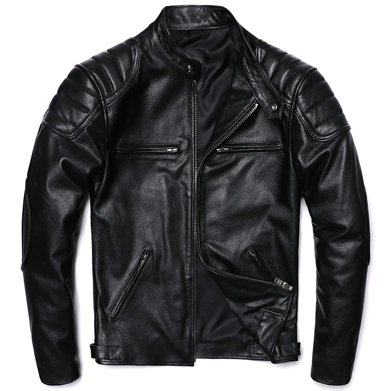 Классическая мотоциклетная кур – обзор и цена Leather Motorcycle Jacket Biker
