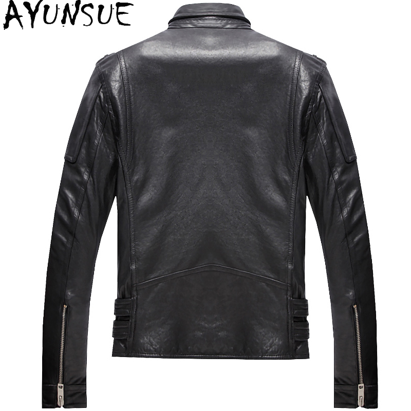 AYUNSUE натуральная овчина, 10 – обзор и цена Leather Motorcycle Jacket Biker