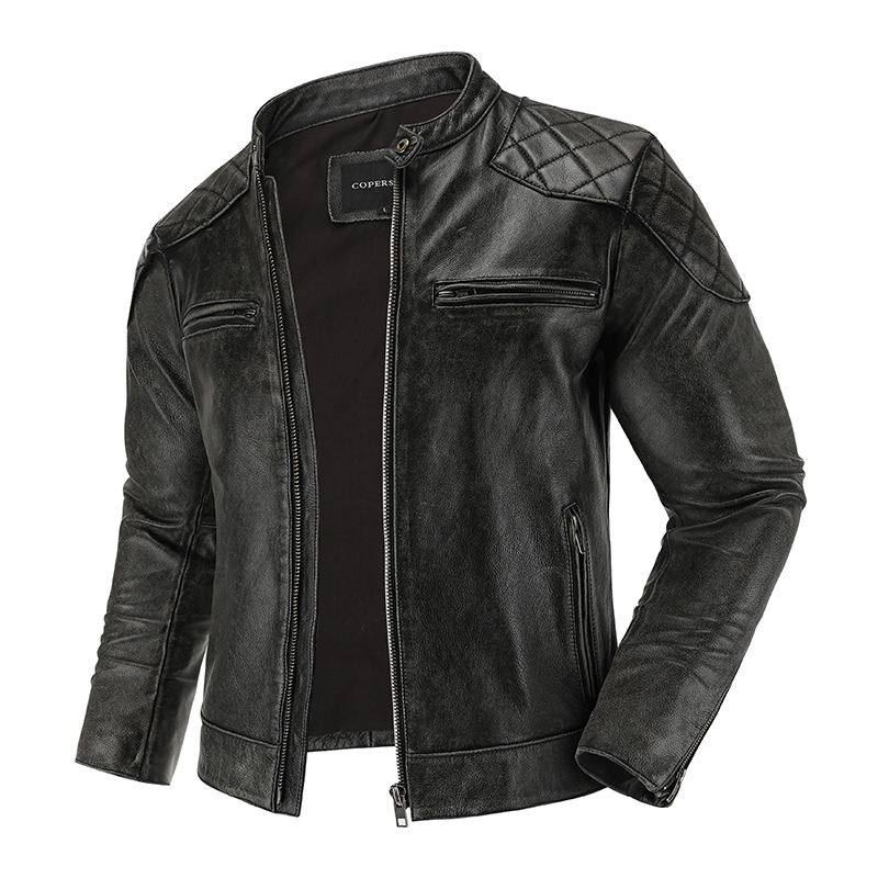 Кожаная куртка в стиле ретро,  – обзор и цена Leather Motorcycle Jacket Biker